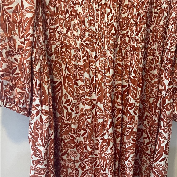 Croft & Barrow Rust and White Smocked Dress - Picture 3 of 7